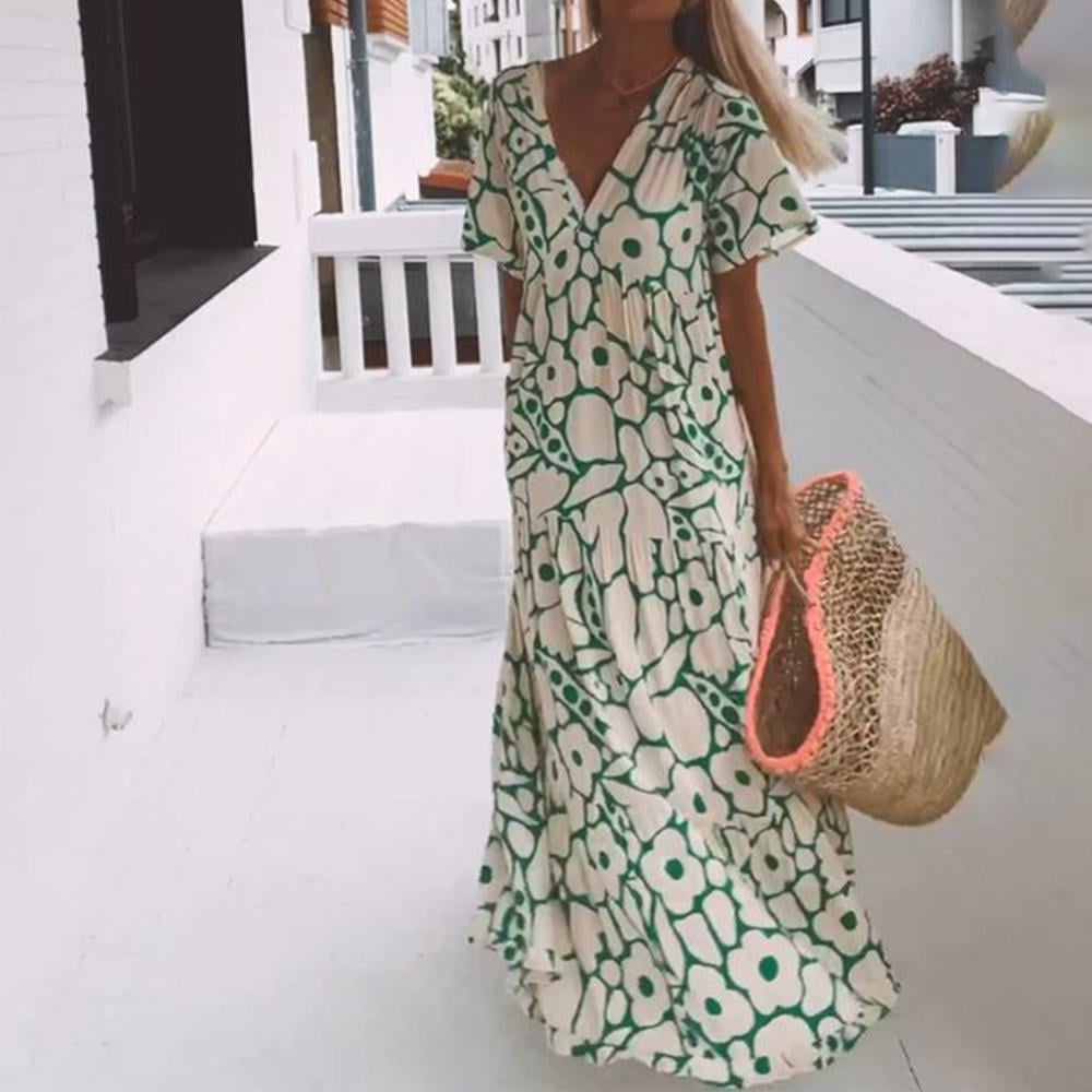 Nordiq™ | Ibiza-tyst klänning med bohemiska blommor