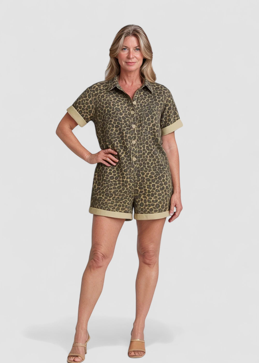 Nordiq™ | Nonette Skjortklänning med leopardtryck