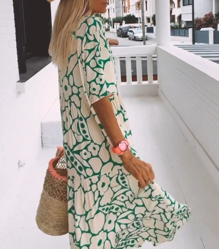 Nordiq™ | Ibiza-tyst klänning med bohemiska blommor