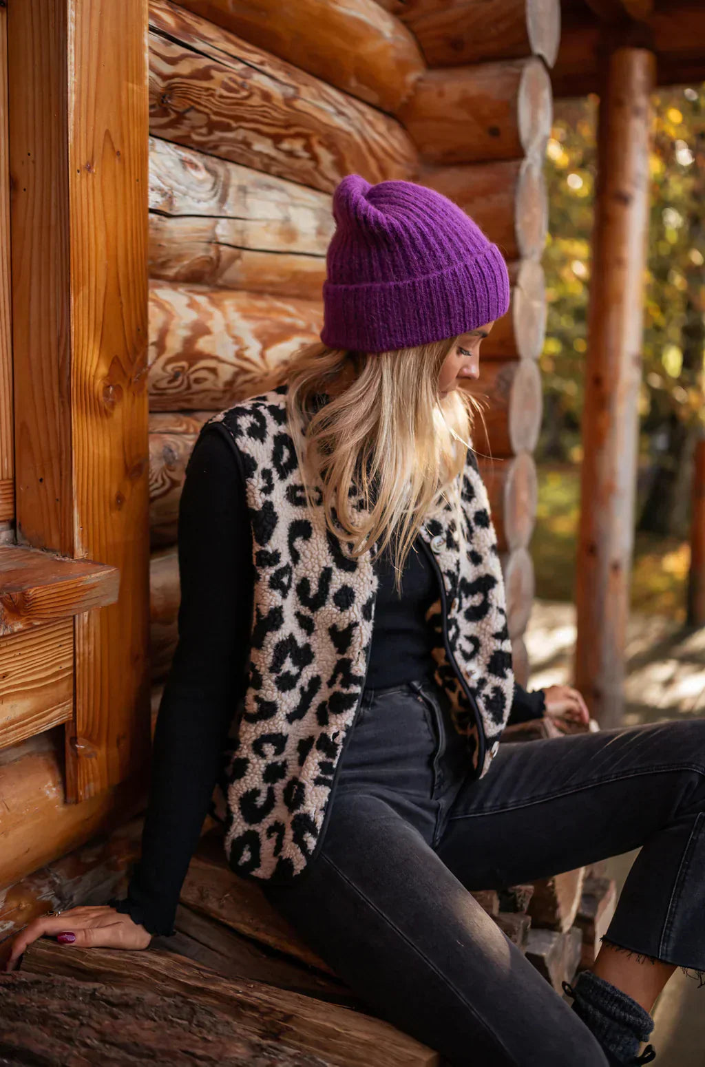 Nordiq™ | Leana – Leopardmönstrad Gilet med Edge