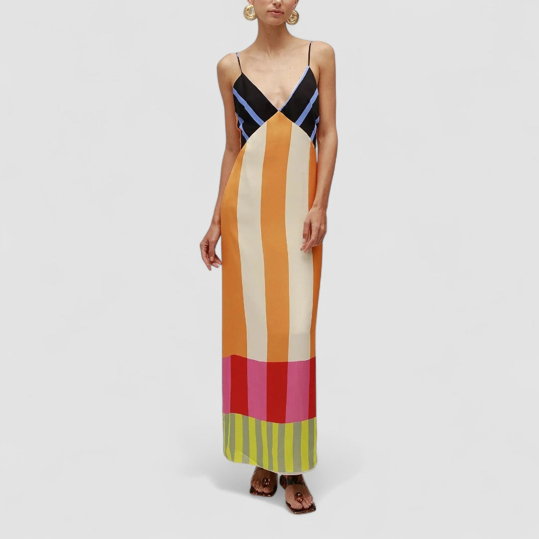 Nordiq™ | Paloma – Maxi Klänning i Randigt