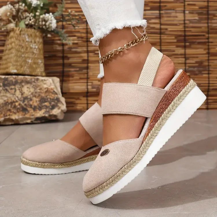 Nordiq™ | Antonia - Ortopediska Sandaler med Platå, Ventilerande och Avslappnade