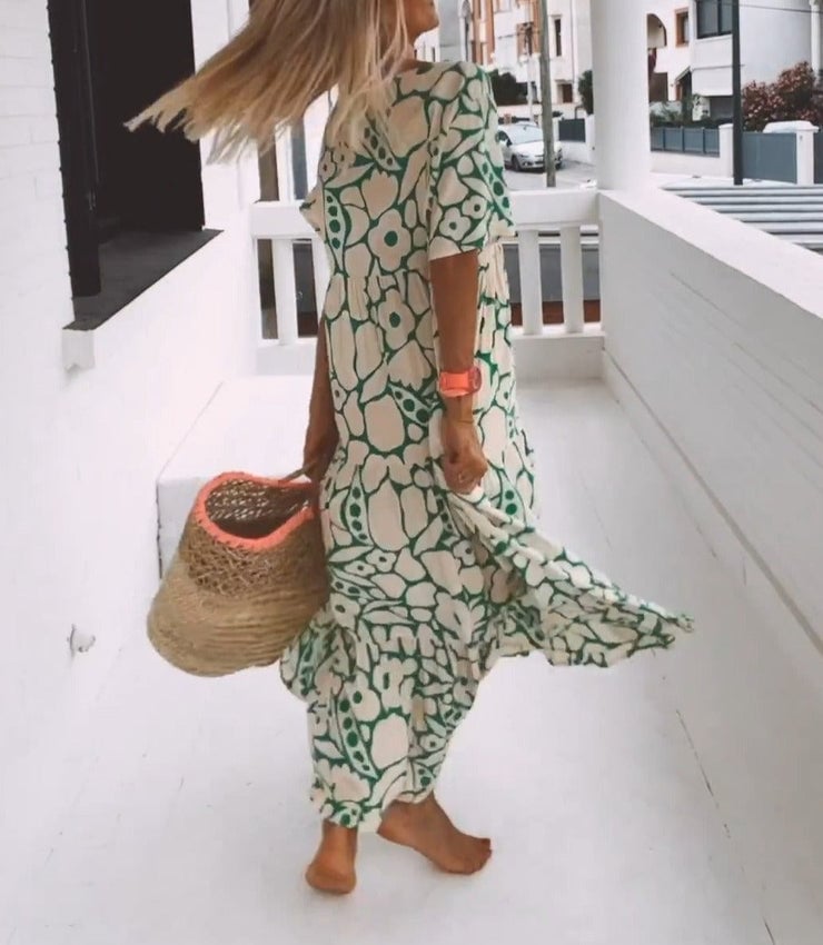 Nordiq™ | Ibiza-tyst klänning med bohemiska blommor