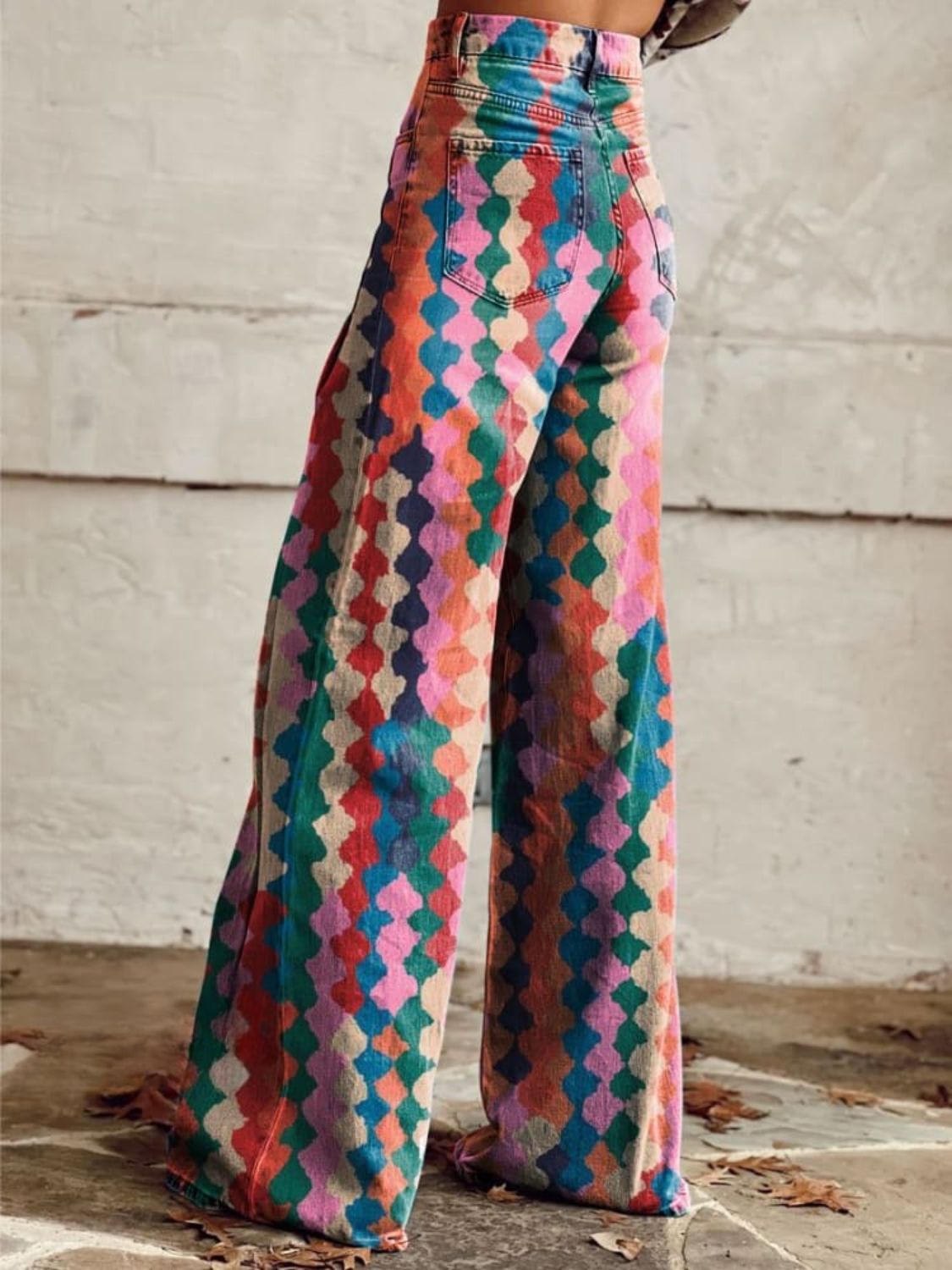 Agnes™ | Retro Rainbow Palazzo-byxor