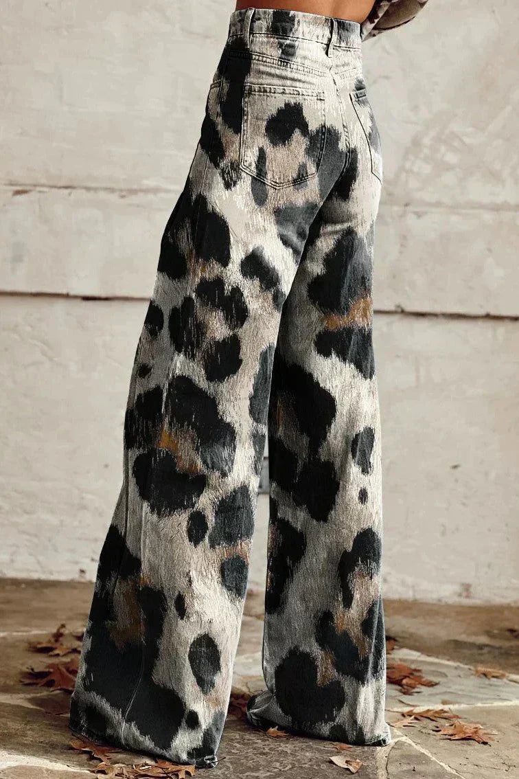 Olivia™ | Vilda borstade leopardmönstrade byxor