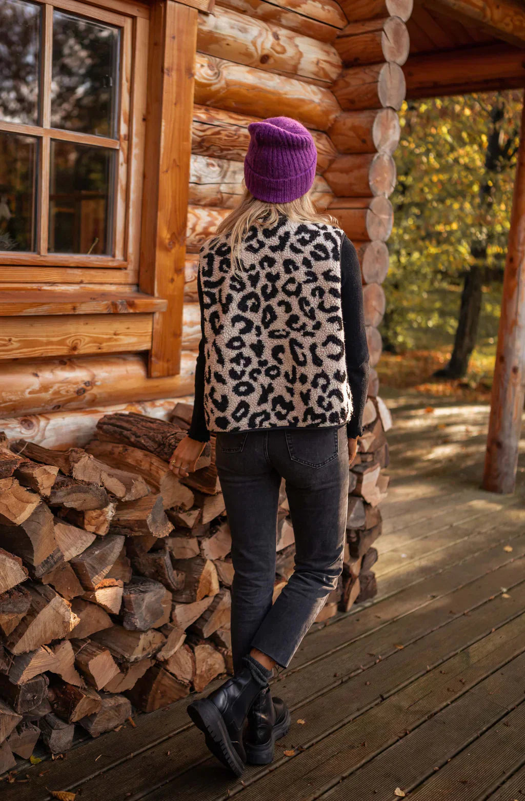 Nordiq™ | Leana – Leopardmönstrad Gilet med Edge