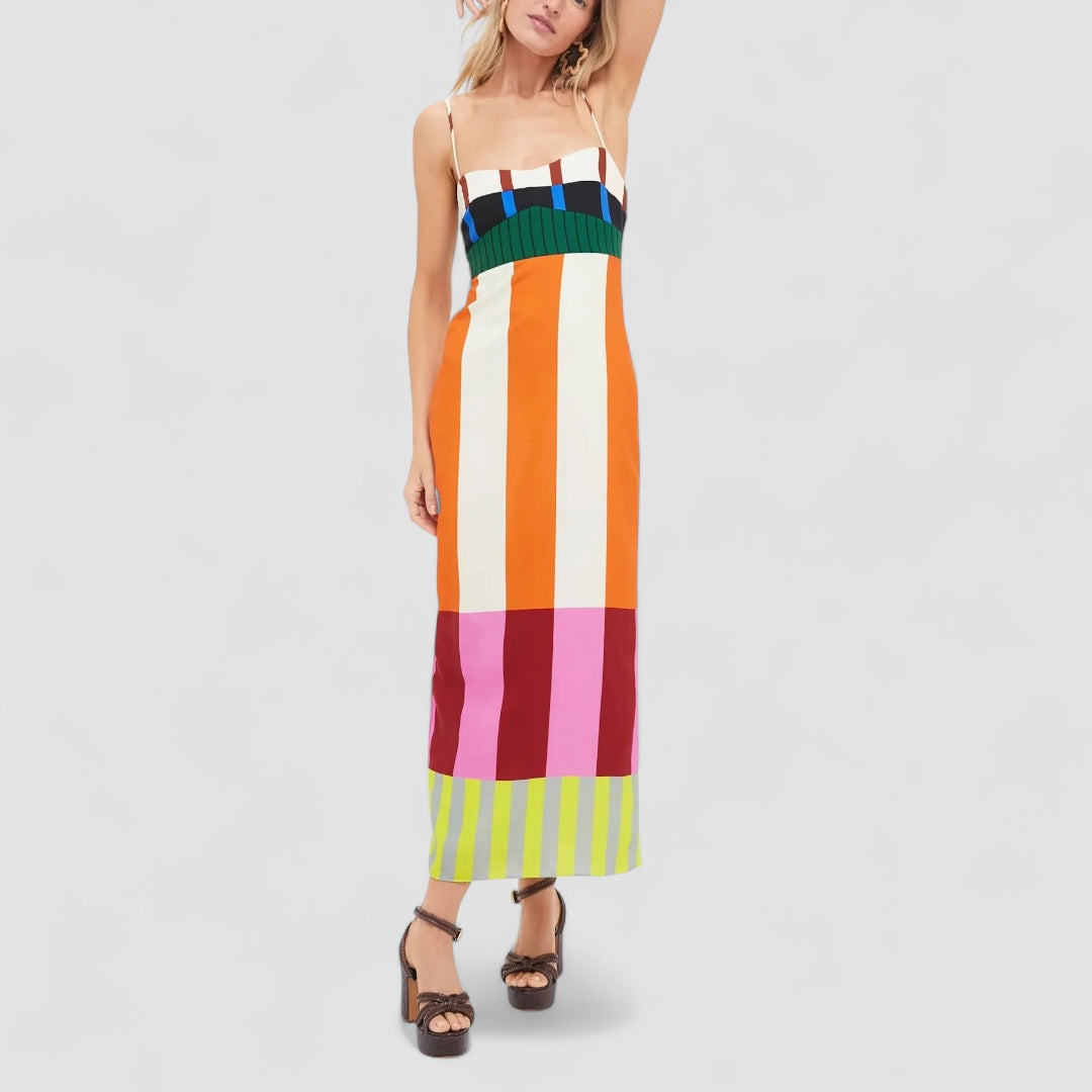 Nordiq™ | Paloma – Maxi Klänning i Randigt 