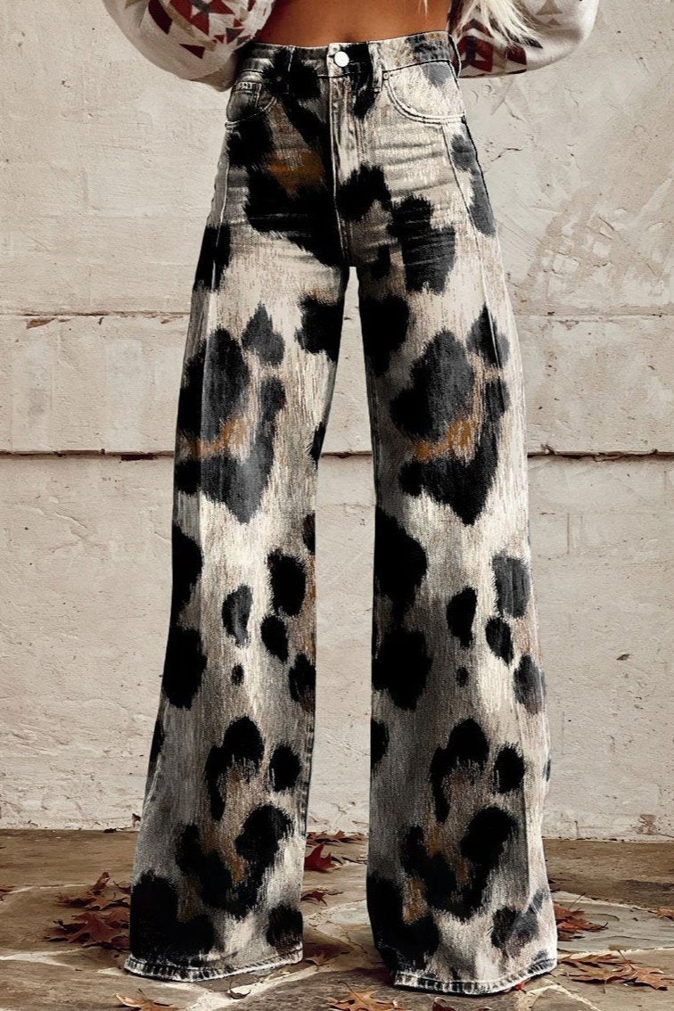 Olivia™ | Vilda borstade leopardmönstrade byxor
