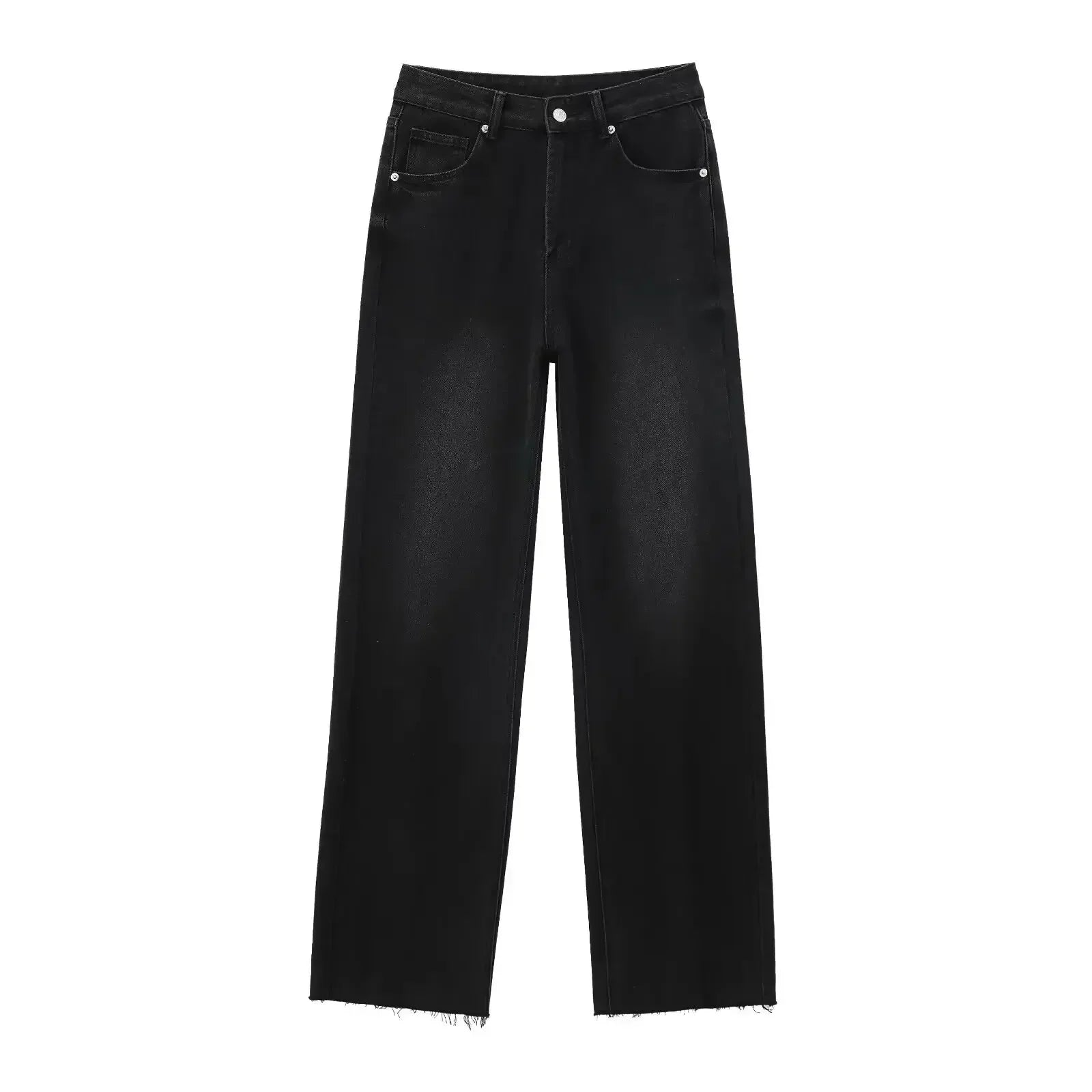 Nordiq™ | Eleganta Svart Jeans med Rå Finish