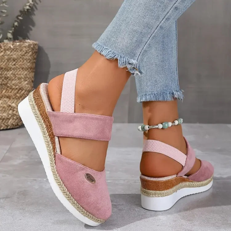 Nordiq™ | Antonia - Ortopediska Sandaler med Platå, Ventilerande och Avslappnade