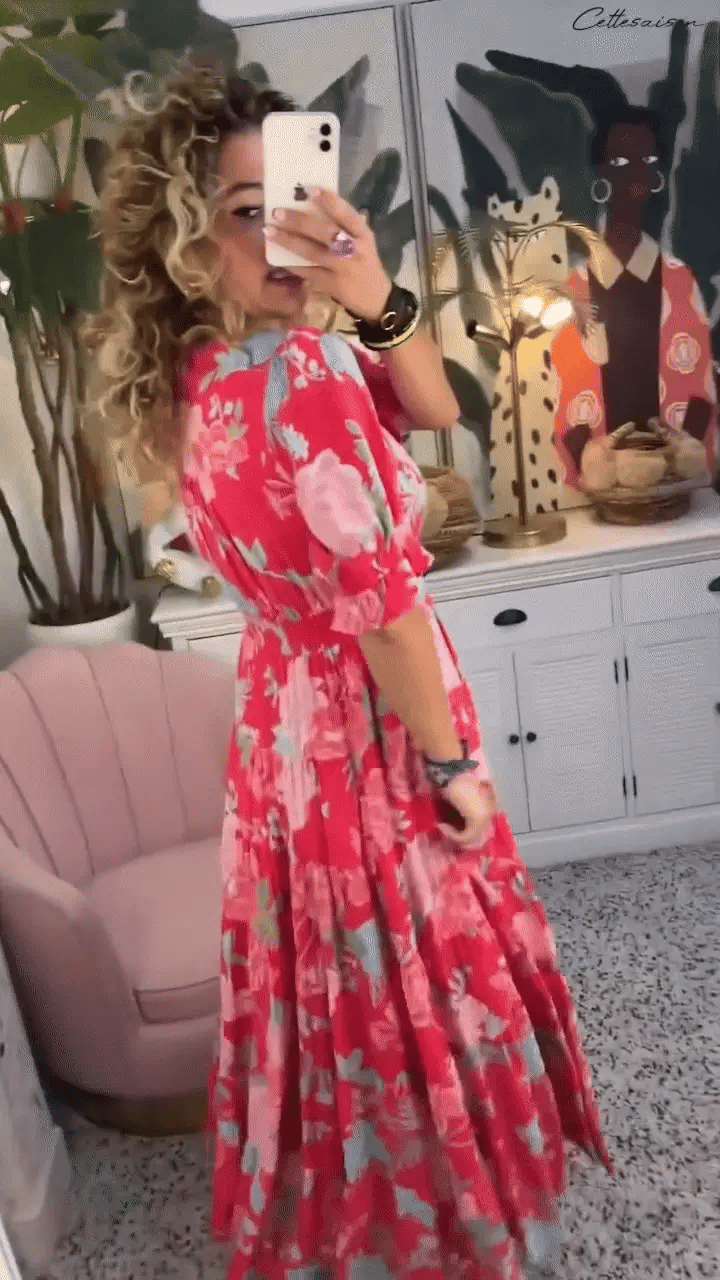 Nordiq™ | Carine Blommig Klänning – Fluid & Smickrande